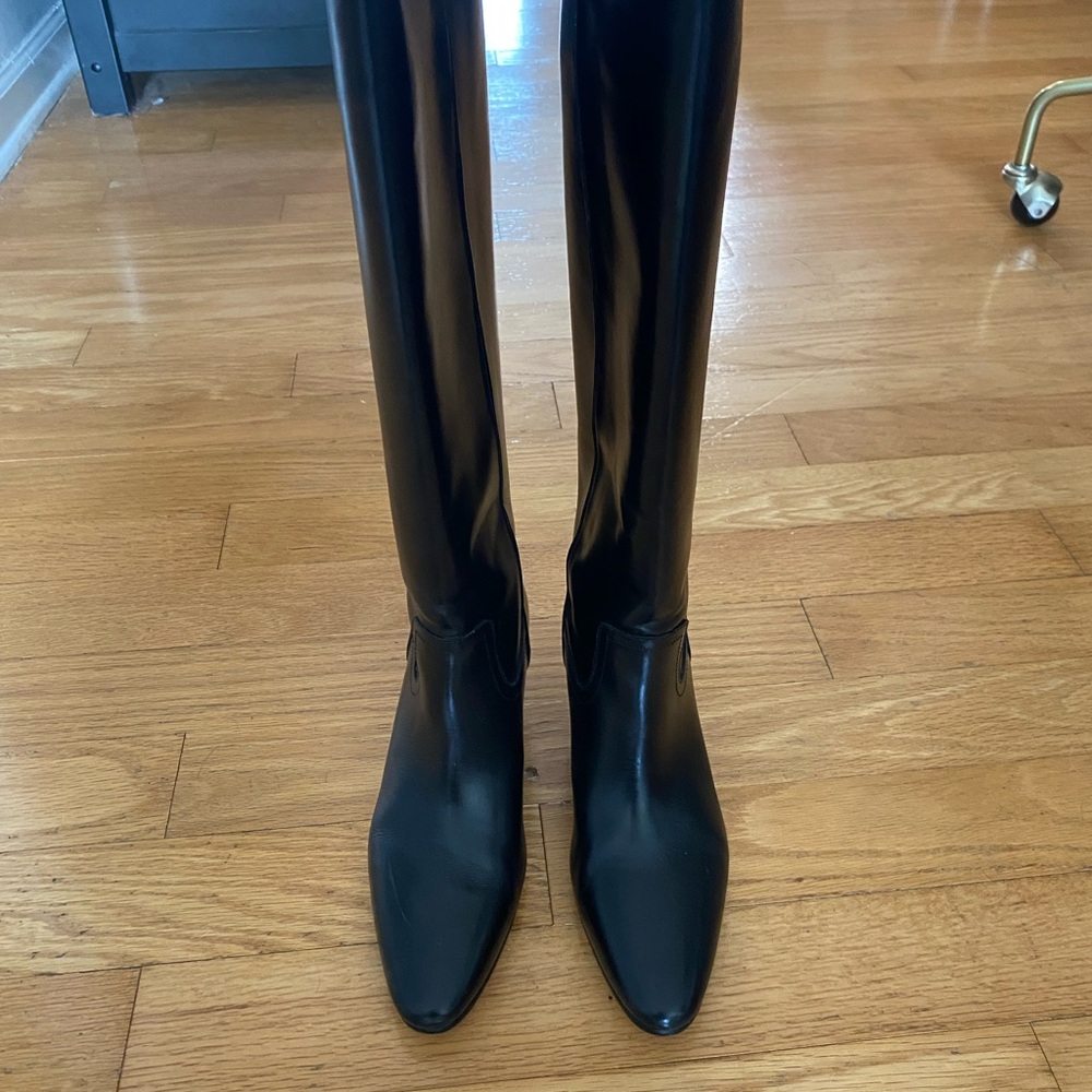 J. Crew Black Over the Knee Boots Sleek Design